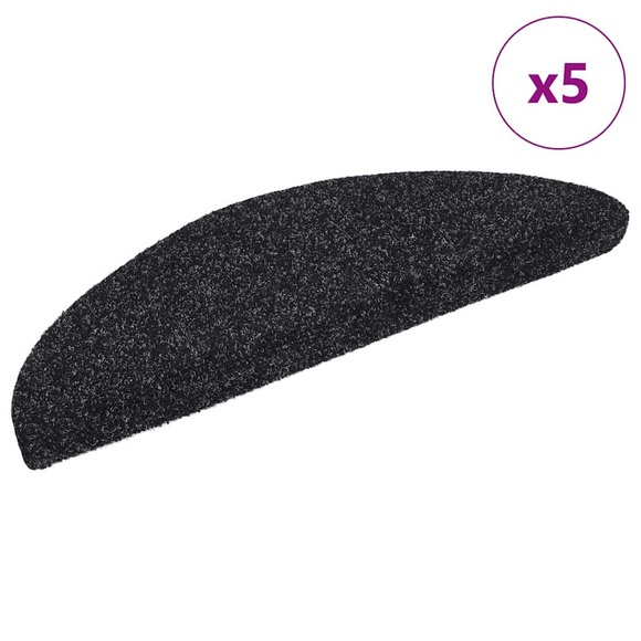vidaXL Selbstklebende Treppenmatten 5 Stk. Schwarz 54x16x4 cm