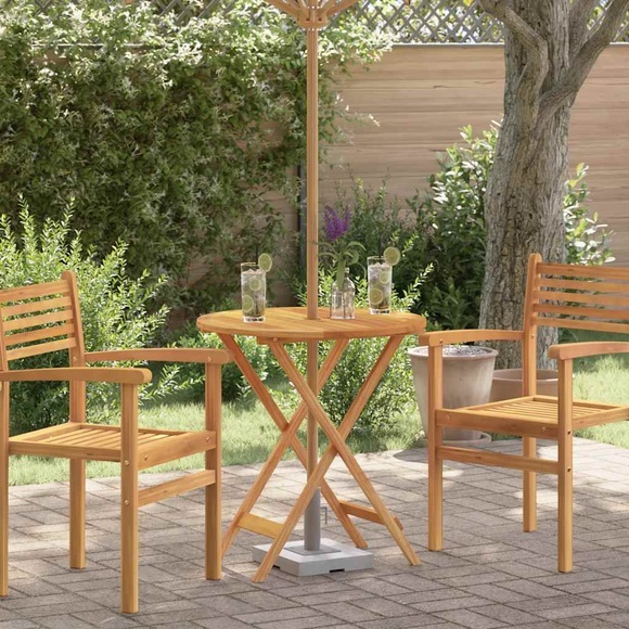 vidaXL Klappbarer Gartentisch Ø60x75 cm Massivholz Eukalyptus