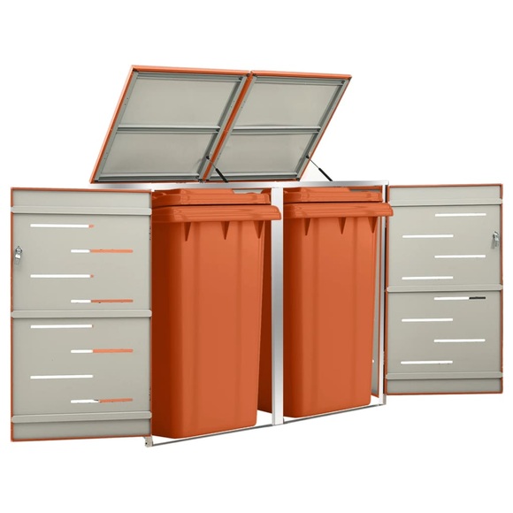 vidaXL Mülltonnenbox für 2 Tonnen 138x77,5x115,5 cm Edelstahl
