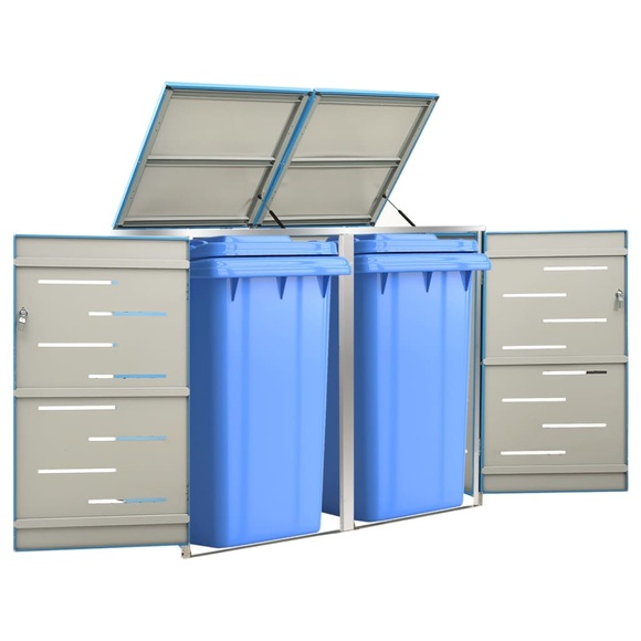 vidaXL Mülltonnenbox für 2 Tonnen 138x77,5x115,5 cm Edelstahl