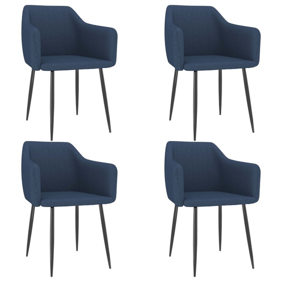 vidaXL Esszimmerstühle 4 Stk. Blau Stoff