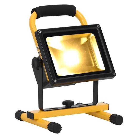 vidaXL LED-Strahler Wiederaufladbar mit Handgriff 30W Warmweiß