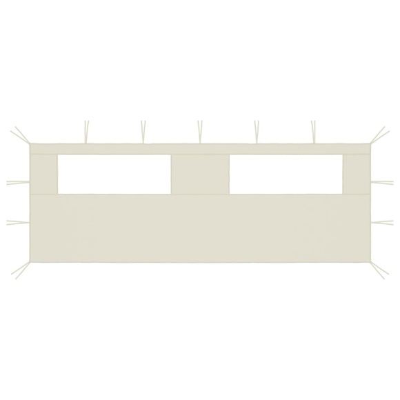 vidaXL Pavillon-Seitenwand mit Fenstern 6x2 m Creme