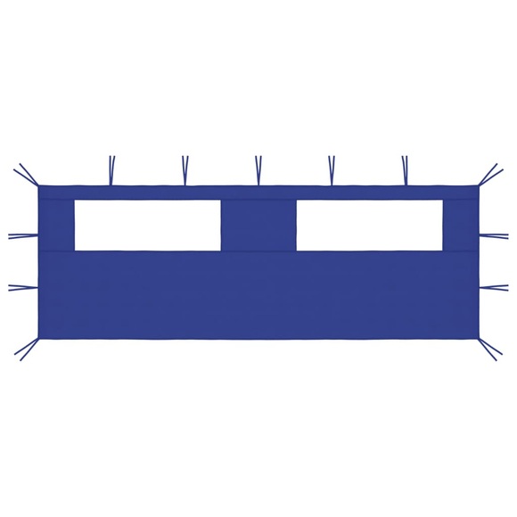 vidaXL Pavillon-Seitenwand mit Fenstern 6x2 m Blau