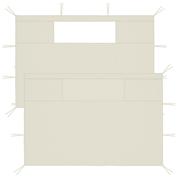 vidaXL Pavillon-Seitenwände mit Fenstern 2 Stk. Creme