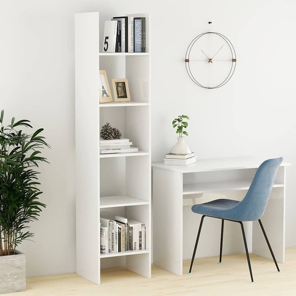 vidaXL Bücherregal Hochglanz-Weiß 40x35x180 cm Spanplatte