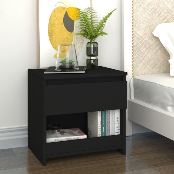 vidaXL Nachttisch Schwarz 40x30x39 cm Spanplatte
