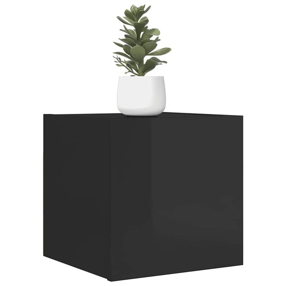 vidaXL TV-Wandschränke 4 Stk. Hochglanz-Schwarz 30,5x30x30 cm