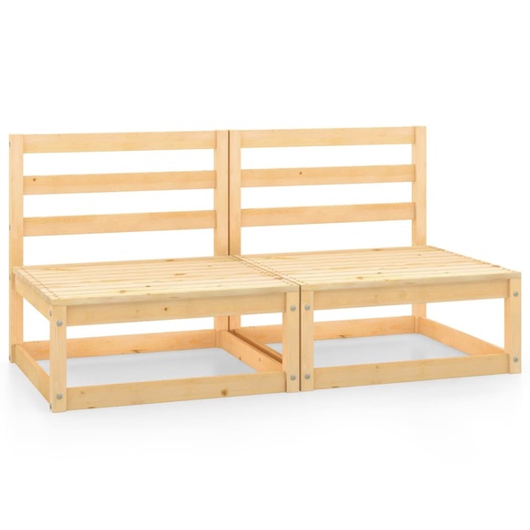 vidaXL Garten-Mittelsofas 2 Stk. Kiefer Massivholz