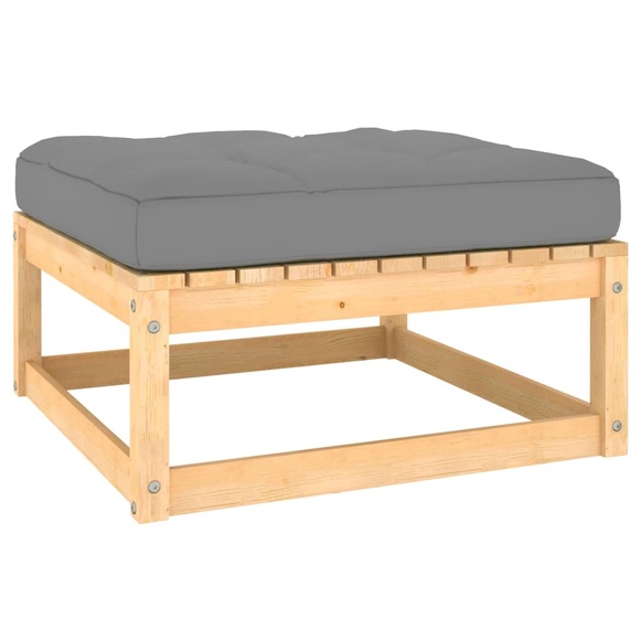 vidaXL Gartenhocker mit Auflage Massivholz Kiefer