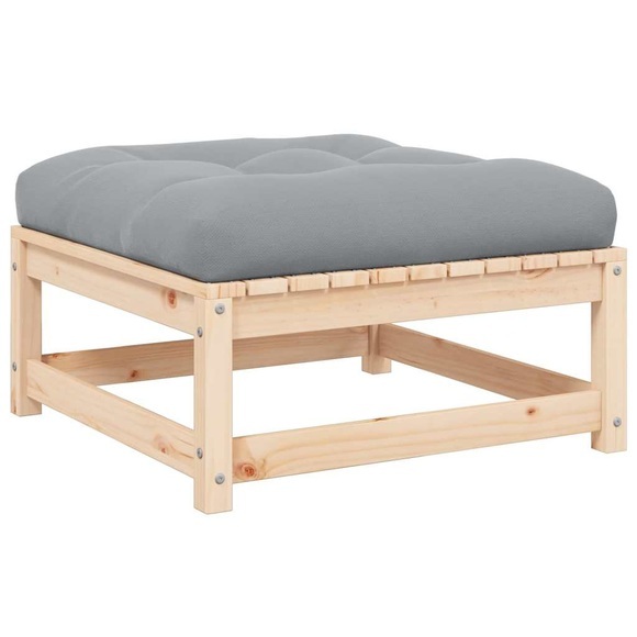 vidaXL Gartenhocker mit Auflage Massivholz Kiefer