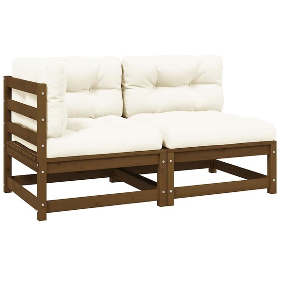 vidaXL 2-tlg. Garten-Lounge-Set mit Kissen Honigbraun Kiefernholz