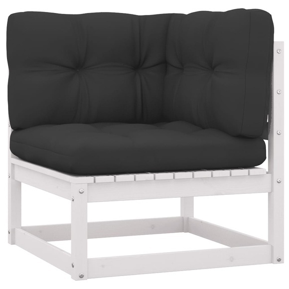 vidaXL Garten-Ecksofa mit Anthrazit Kissen Massivholz Kiefer