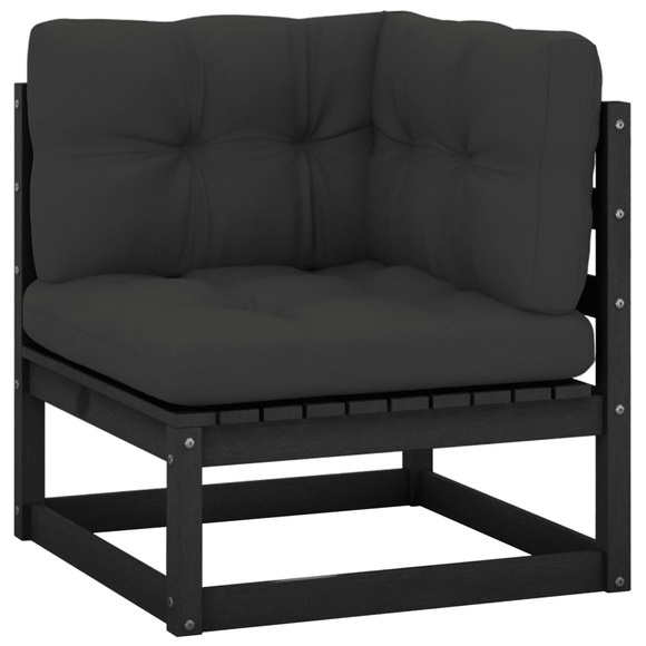 vidaXL Garten-Ecksofa mit Anthrazit Kissen Massivholz Kiefer