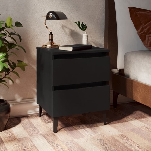 vidaXL Nachttisch Schwarz 40x35x50 cm Spanplatte
