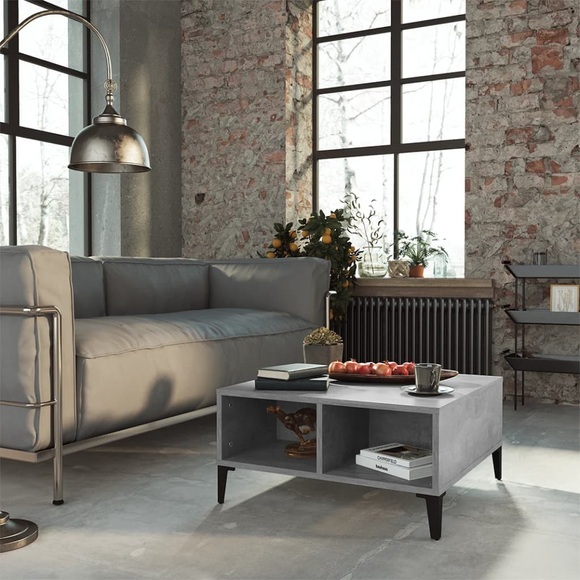vidaXL Couchtisch Betongrau 60x60x30 cm Spanplatte