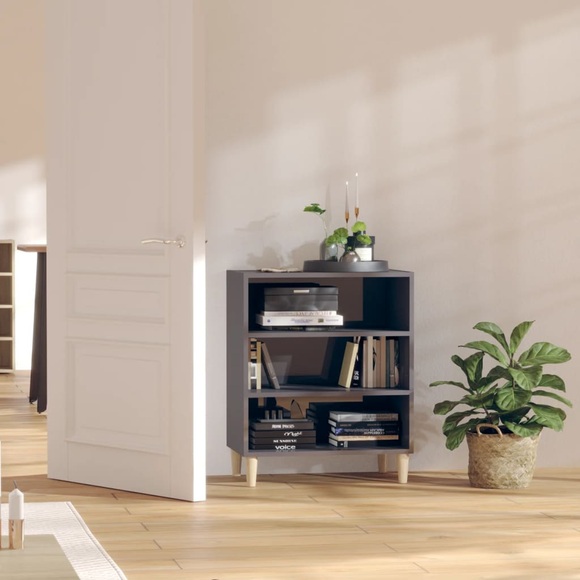 vidaXL Sideboard Hochglanz-Grau 57x35x70 cm Spanplatte