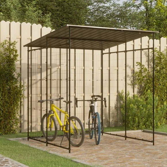 vidaXL Fahrradschuppen 190x190x222 cm Stahl Schwarz
