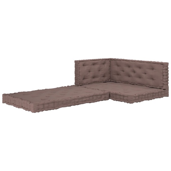 vidaXL Palettenkissen 4-tlg. Taupe Baumwolle