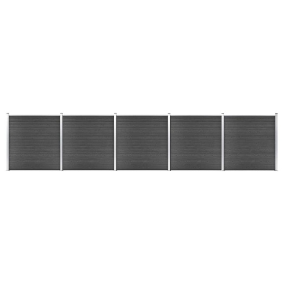 vidaXL Zaunelement Set WPC 872x186 cm Schwarz