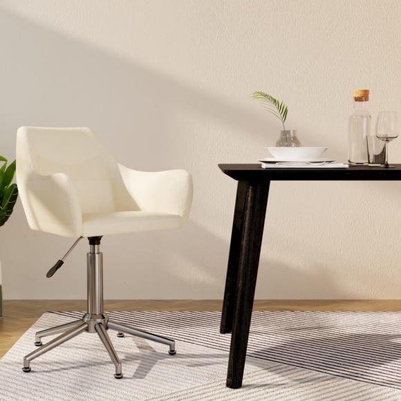 vidaXL Esszimmerstuhl Drehbar Creme Stoff