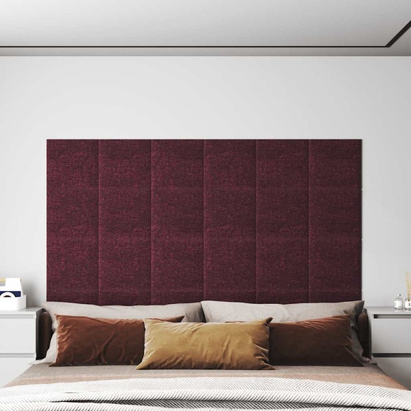 vidaXL Wandpaneele 12 Stk. Lila 30x30 cm Stoff 1,08 m²
