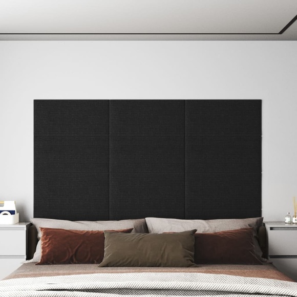 vidaXL Wandpaneele 12 Stk. Schwarz 60x30 cm Stoff 2,16 m²