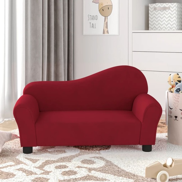 vidaXL Kindersofa Weinrot Samt