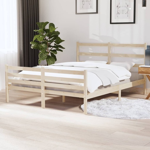 vidaXL Massivholzbett Kiefer 150x200 cm 5FT King Size