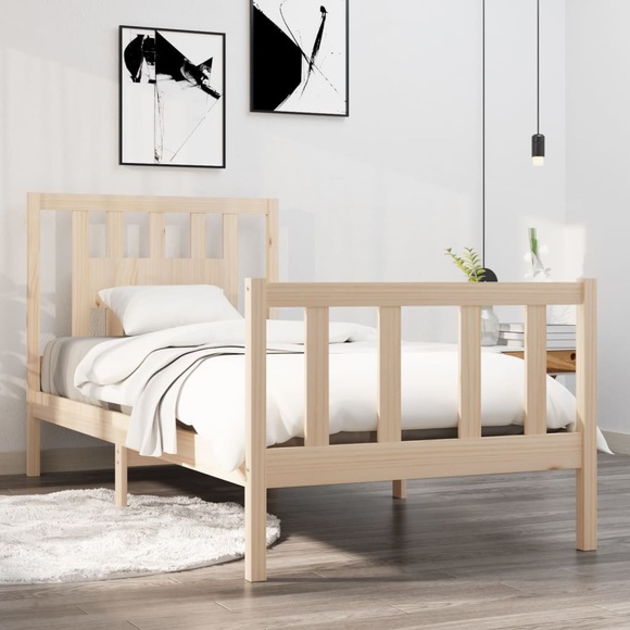 vidaXL Massivholzbett 90x190 cm 3FT Single