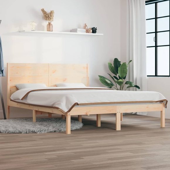 vidaXL Massivholzbett 120x190 cm 4FT Small Double