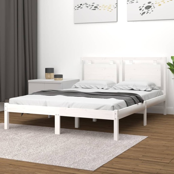vidaXL Massivholzbett Weiß 180x200 cm 6FT Super King