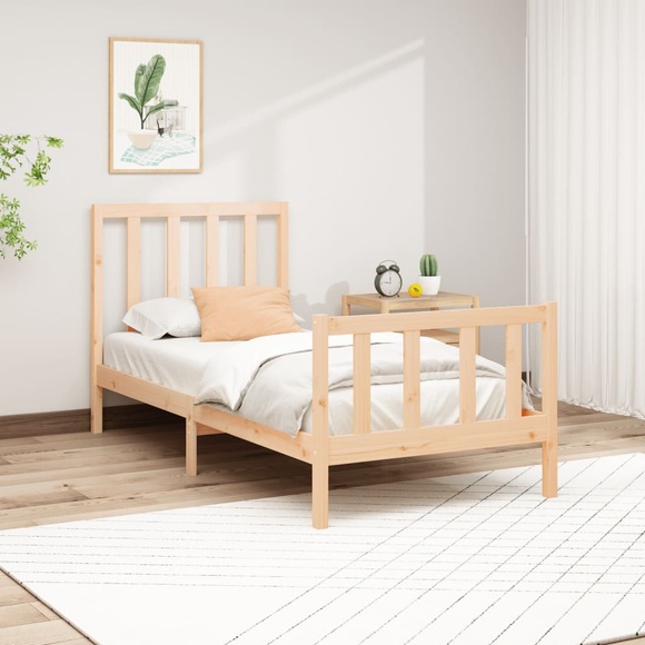 vidaXL Massivholzbett Kiefer 90x200 cm