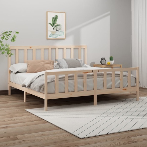 vidaXL Massivholzbett Kiefer 200x200 cm