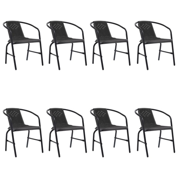 vidaXL Gartenstühle 8 Stk. Rattan-Optik Kunststoff und Stahl 110 kg