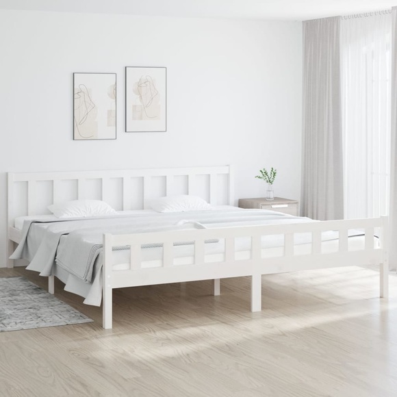 vidaXL Massivholzbett Weiß 180x200 cm 6FT Super King