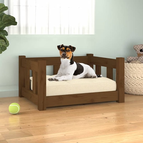vidaXL Hundebett Braun 55,5x45,5x28 cm Massivholz Kiefer