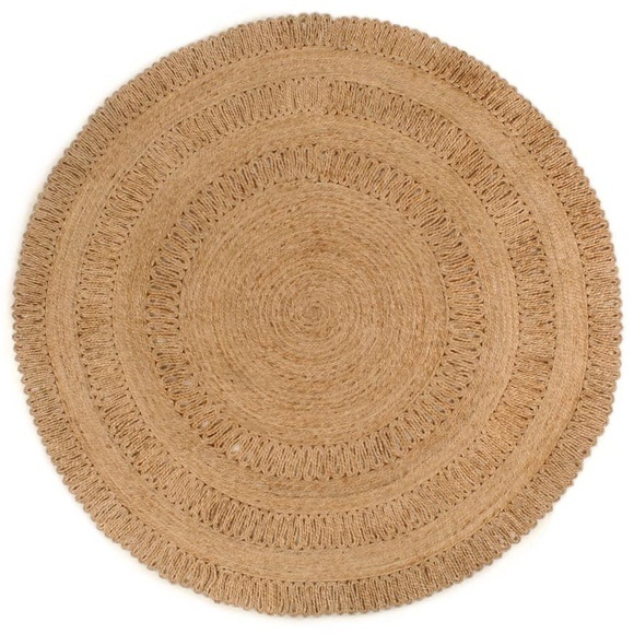 vidaXL Teppich Jute Handgeflochten 180 cm Rund