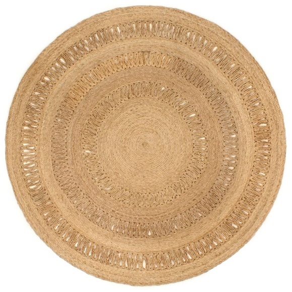 vidaXL Teppich Jute Handgeflochten 180 cm Rund
