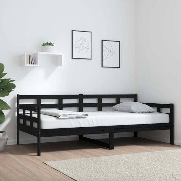 vidaXL Tagesbett Schwarz Massivholz Kiefer 90x190 cm