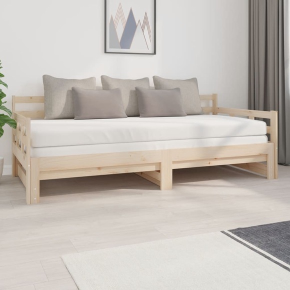 vidaXL Tagesbett Ausziehbar Massivholz Kiefer 2x(90x200) cm