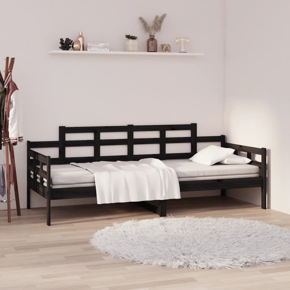 vidaXL Tagesbett Schwarz Massivholz Kiefer 90x200 cm