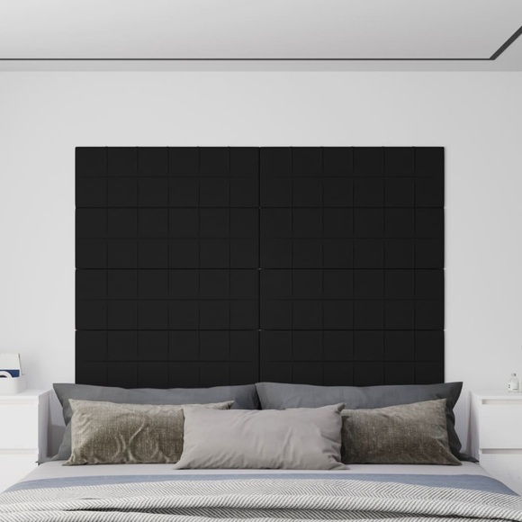 vidaXL Wandpaneele 12 Stk. Schwarz 90x30 cm Stoff 3,24 m²