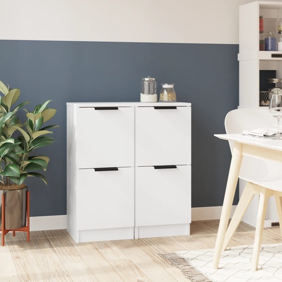 vidaXL Sideboards 2 Stk. Weiß 30x30x70 cm Holzwerkstoff
