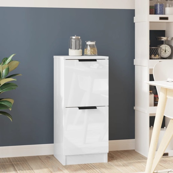 vidaXL Sideboard Hochglanz-Weiß 30x30x70 cm Holzwerkstoff