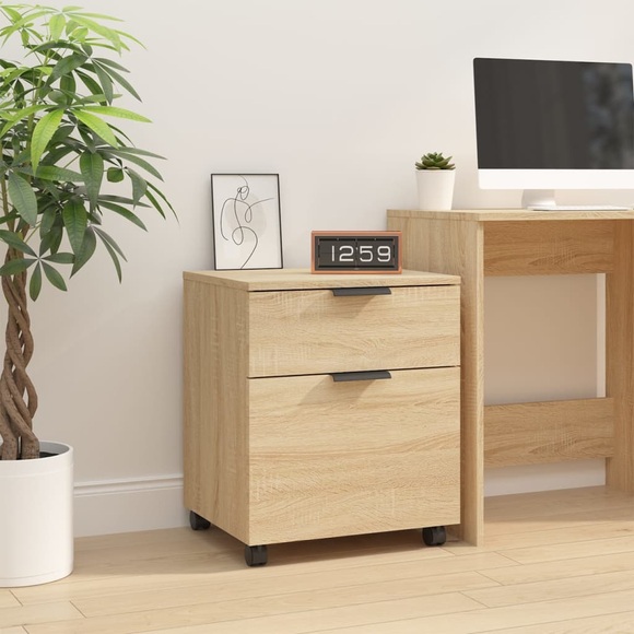 vidaXL Mobiler Aktenschrank mit Rollen Sonoma-Eiche 45x38x54 cm