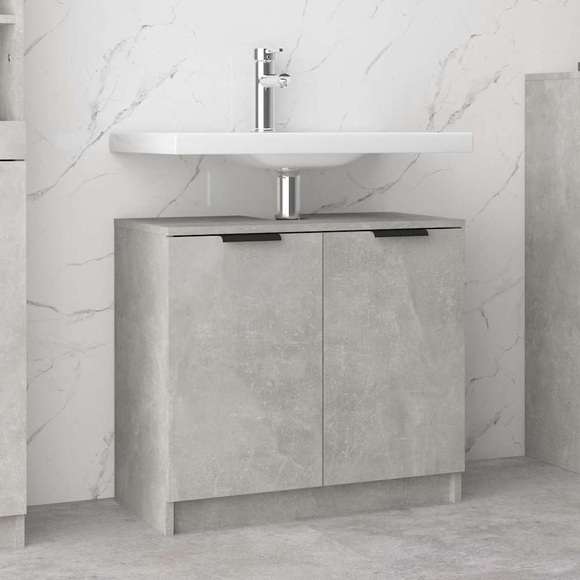 vidaXL Badezimmerschrank Betongrau 64,5x33,5x59 cm Holzwerkstoff