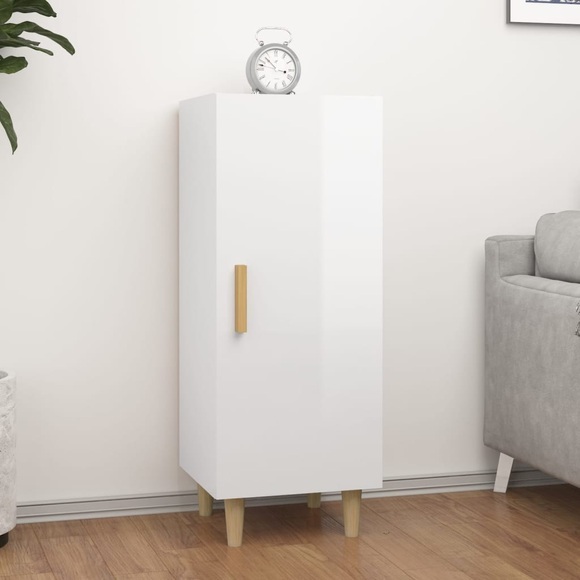 vidaXL Sideboard Hochglanz-Weiß 34,5x34x90 cm Holzwerkstoff