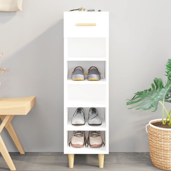 vidaXL Schuhschrank Weiß 30x35x105 cm Holzwerkstoff