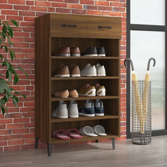 vidaXL Schuhschrank Braun Eichen-Optik 60x35x105 cm Holzwerkstoff